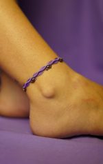 Μωβ macrame anklet - Image 2