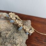 Μπεζ macrame anklet