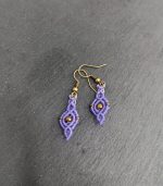 Macrame purple earrings - Image 3