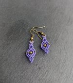 Macrame purple earrings