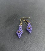 Macrame purple earrings - Image 2