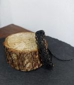 Χειροποίητο macrame βραχιόλι σε χρώμα μαύρο, με κερωμένη κλωστή