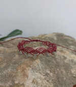 Χειροποίητο macrame βραχιόλι ποδιού σε κόκκινο χρώμα