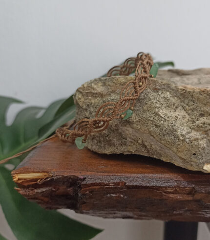 Χειροποίητο macrame βραχιόλι ποδιού με αβεντουρίνη
