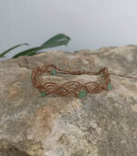 Χειροποίητο macrame βραχιόλι ποδιού με αβεντουρίνη