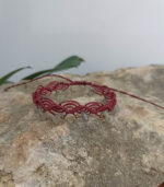 Χειροποίητο macrame βραχιόλι ποδιού σε κόκκινο χρώμα