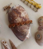 macrame βραχιόλι για το πόδι με πορτοκαλί κλωστή