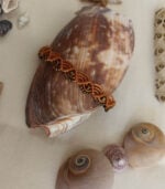 macrame βραχιόλι για το πόδι με πορτοκαλί κλωστή