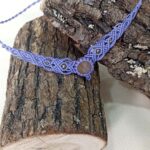 Macrame κολιέ σε μωβ χρώμα