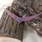 Macrame κολιέ σε χρώμα ροζ