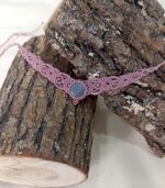 Macrame κολιέ σε χρώμα ροζ