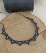 Leaf macrame brack necklace - Image 4