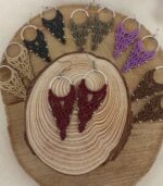 Macrame σκουλαρίκια μπορντό - Image 2