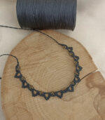 Leaf macrame brack necklace - Image 2