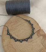 Leaf macrame brack necklace - Image 3