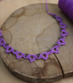 Leaf macrame purple necklace - Image 2