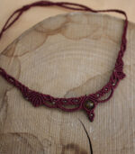 Κολιέ leaf macrame agate - Image 3