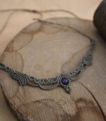 Κολιέ leaf macrame amethyst - Image 4