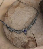 Κολιέ leaf macrame amethyst - Image 3