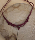 Κολιέ leaf macrame agate - Image 2