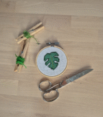 Monstera embroidery