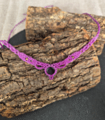 Macrame κολιέ σε μωβ χρώμα - Image 3