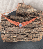 Macrame κολιέ σε πορτοκαλί χρώμα - Image 3