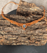 Macrame κολιέ σε πορτοκαλί χρώμα - Image 2