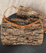 Macrame κολιέ σε πορτοκαλί χρώμα - Image 3