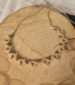 Leaf macrame beige necklace - Image 3