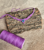 Macrame κολιέ σε μωβ χρώμα - Image 3